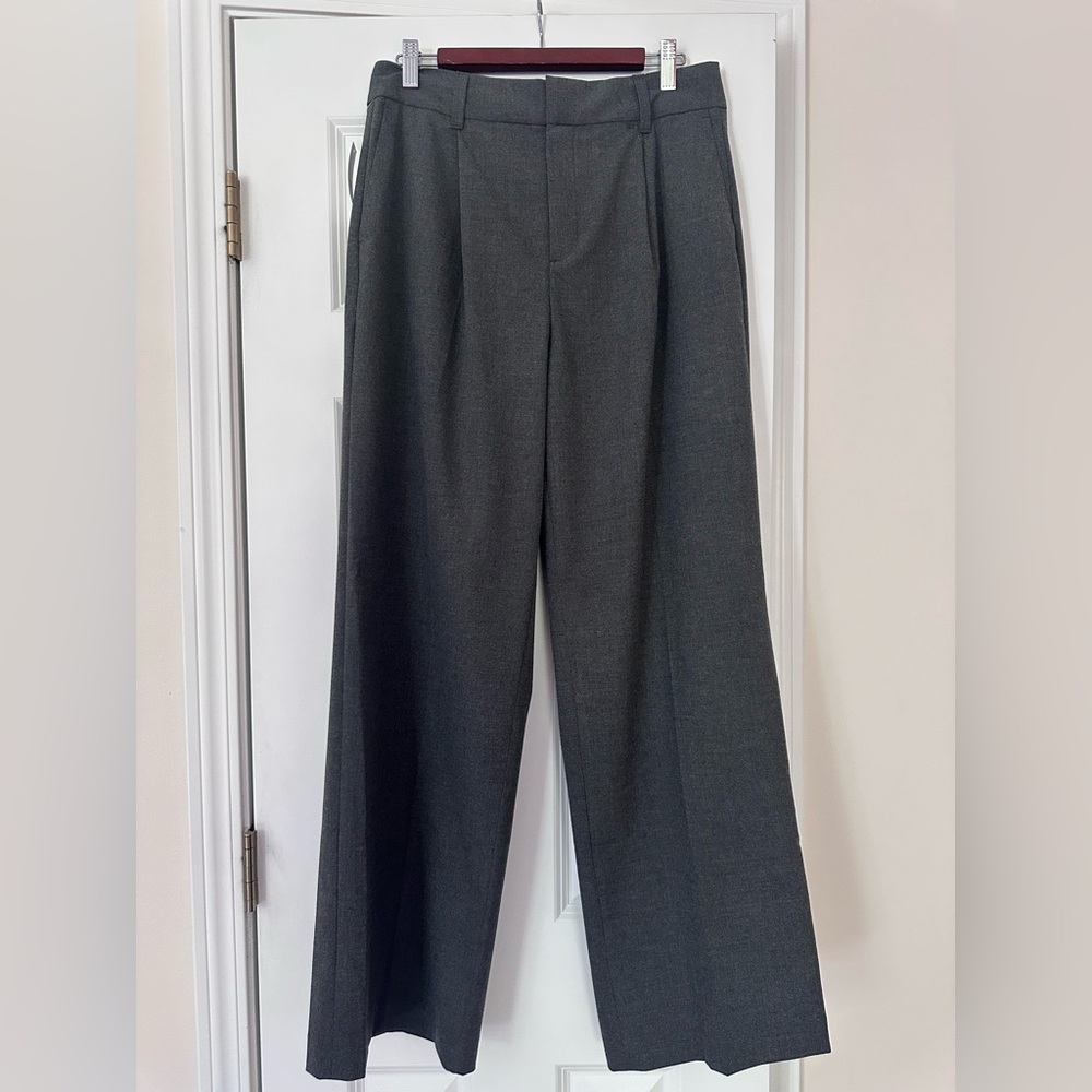 NWT GAP High-Rise Wide Leg Trousers in Charcoal Heather Size 8